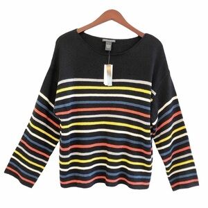 Chelsea & THEODORE NWT Multi Color Stripe Pullover Sweater Size Large